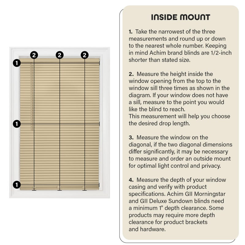 Achim Cordless Room Darkening Mini Blind - 34 Inch Width, 64 Inch Length, 1" Slat Size - Pearl White - Cordless GII Deluxe Sundown Horizontal Windows Blinds for Interior by Achim Home Decor - Image 4